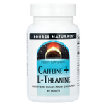 Source Naturals, кофеин + L-теанин, 60 таблеток