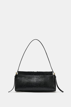 ZARA СУМКА НА ПЛЕЧО С АНИМАЛИСТИЧЕСКИМ ПРИНТОМ, ЧЕРНЫЙ