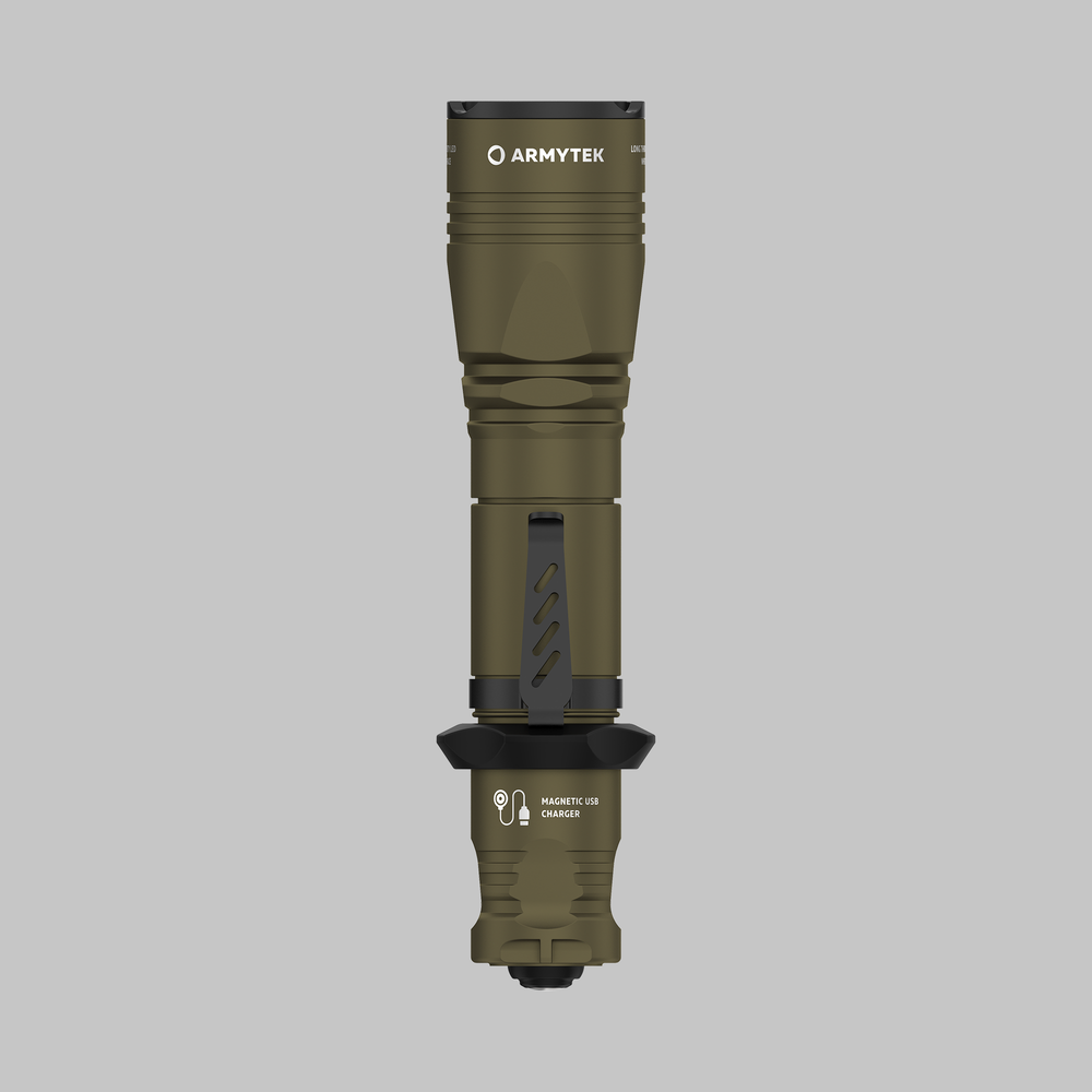 Фонарь светодиодный тактический Armytek Dobermann Pro Magnet USB, 1500 лм, Olive, Белый свет