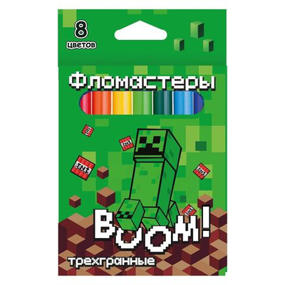 Фломастеры 8цв. "My Game" треугольные, в картонной уп. (Центрум)