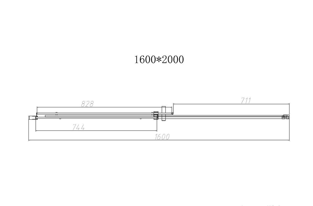 Душевая дверь Dice VDS-4D160CLB, 1600, черный, стекло прозрачное
