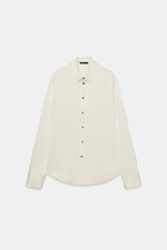 АТЛАСНАЯ РУБАШКА С ЗОЛОТИСТЫМИ ПУГОВИЦАМИ — ZARA