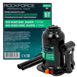 Домкрат бутылочный двухштоковый 6т (h min 170мм, h max 410мм) RockForce RF-TH80602X BIG