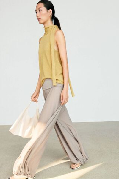Топ-халтер из смешанного льна с шнурками - MASSIMO DUTTI