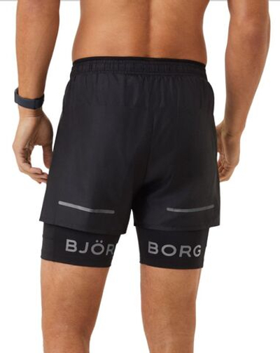 Мужские теннисные шорты Björn Borg Running Shorts 2-1 - black beauty