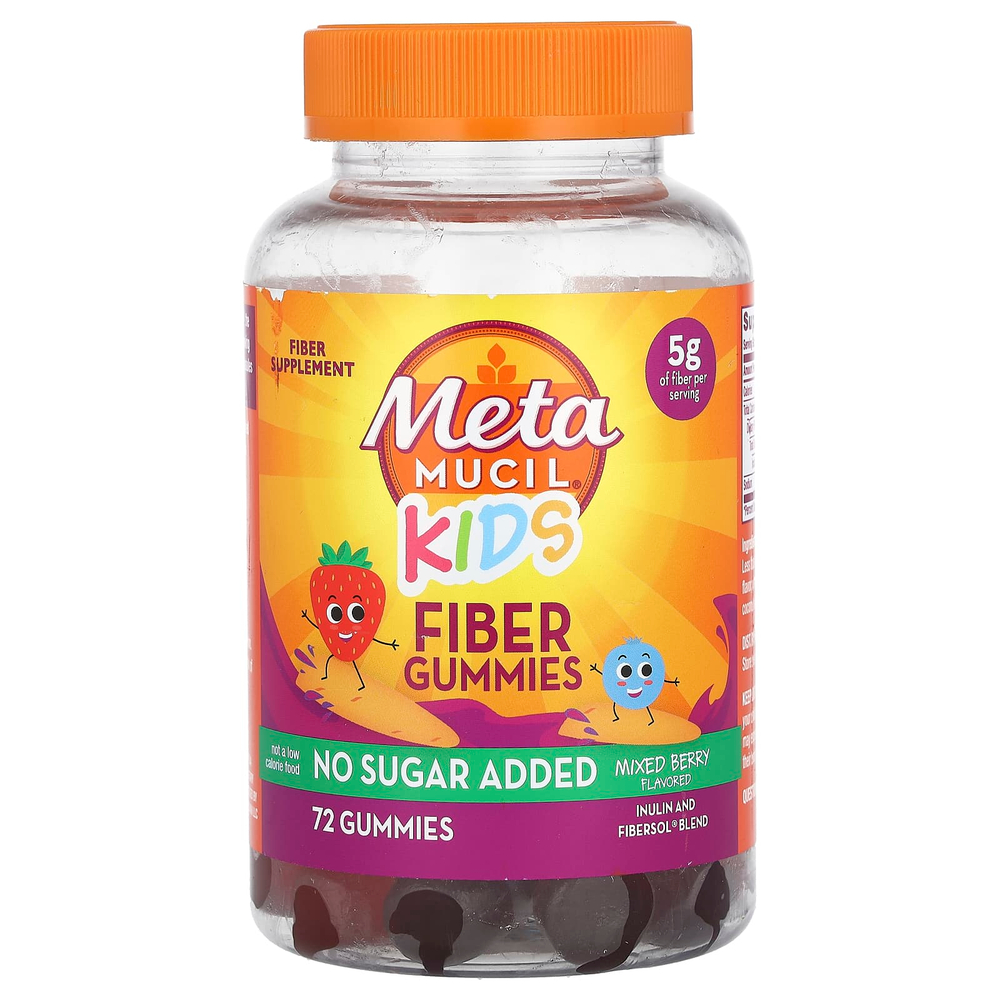 Metamucil, жевательные таблетки для детей, с клетчаткой, со вкусом ягодного ассорти, 72 жевательные таблетки
