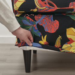 IKEA STRANDMON  (ИКЕА СТРАНДМОН)  -  Чехол на кресло с ушами - Стигсбо разноцветный/чёрный