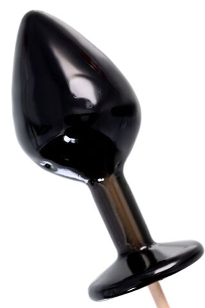 Черный леденец в форме большой анальной пробки со вкусом бейлиз (Цвет: черный)