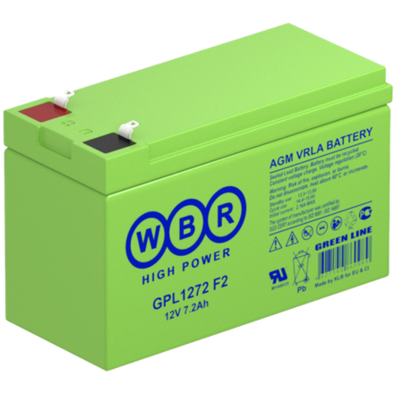 Аккумулятор WBR GPL1272 F2 ( 7,2Ач / 12В ) AGM