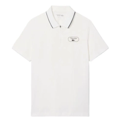 Мужское теннисное поло Lacoste Ultra Dry Badge Accent Tennis Heritage - white/navy blue