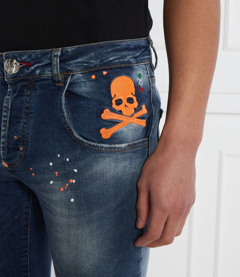 Джинсы Skull&Bones Philipp Plein - голубой(MDT3678 PDE004N)
