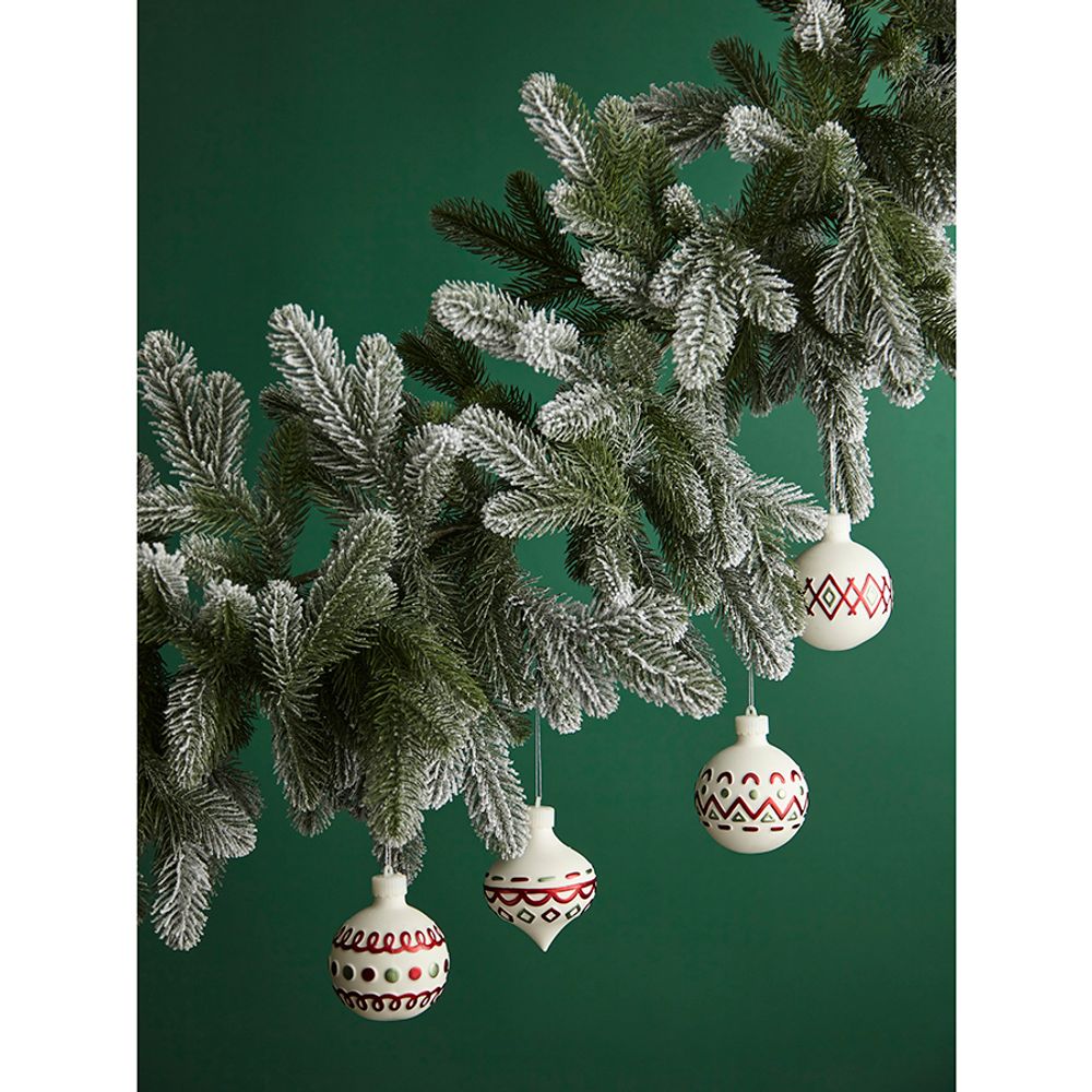 Набор ёлочных украшений с подсветкой Festive embroidery из коллекции New Year Essential, 4 шт.