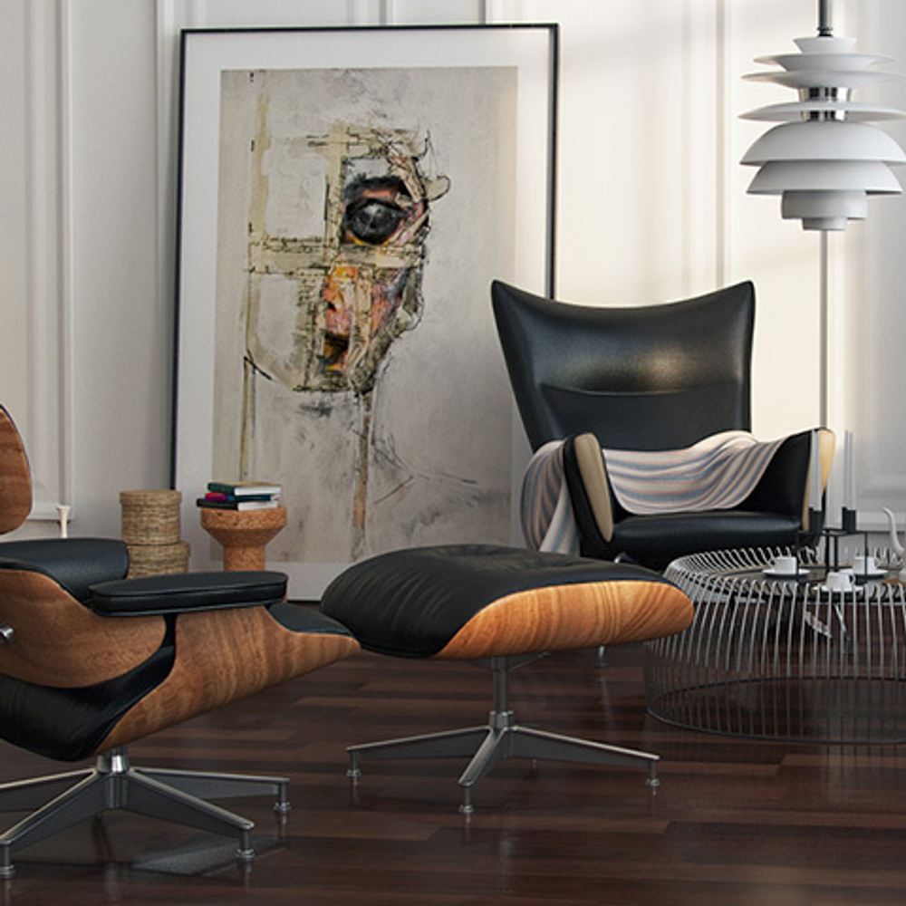Пуф Roomers Furniture Eames Lounge ec-015/a5351walnut