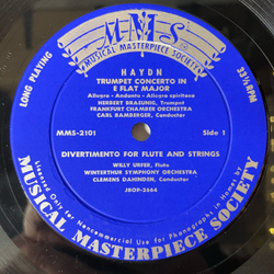 Винтажная виниловая пластинка LP Haydn Гайдн, Симфония Symphonie Concertante Pour Hautbois, Basson, Violon, Violoncelle Et Orchestre, Op. 84 (Германия 1959)