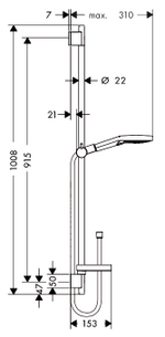 Душевой набор Hansgrohe Raindance Select S 120/Unica 0,90 м (26631000)