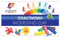 Пластилин 32 цвета 640г "Классика", стек, картонная упаковка ЛУЧ 31С 2065-08
