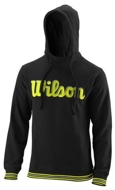 Мужская теннисная кофта Wilson Chi Script PO Hoody-Slimfit M - black