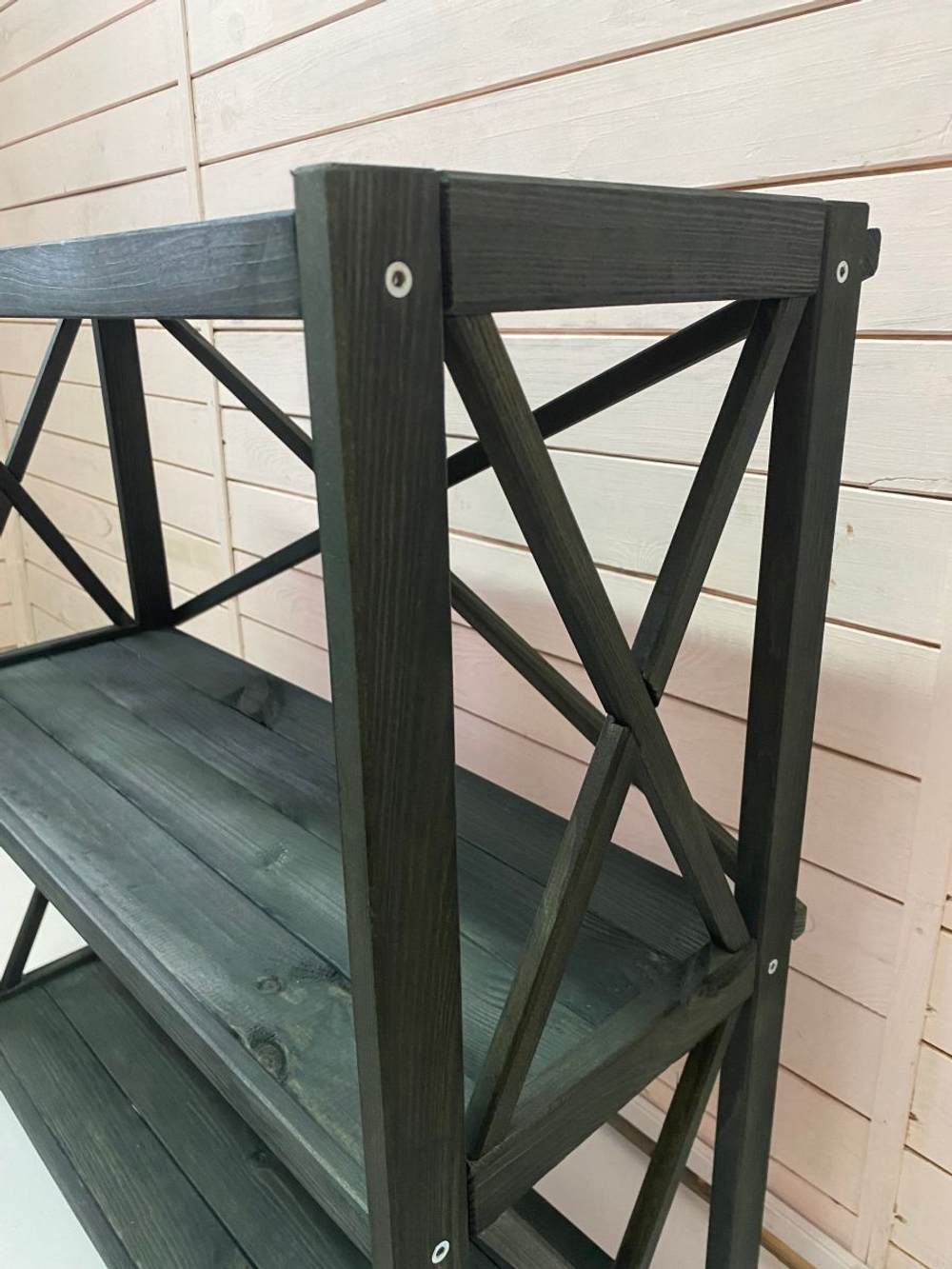 Стеллаж напольный Юск 80×31×160,5, 5 полок, массив сосны, изумрудный
