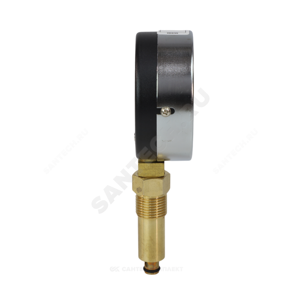 Термоманометр МД04 радиальный Дк80 0-1,0 МПа L=40мм G1/4" 120С с переходником на G1/2" ЭКОМЕРА МД04-80-G-1МПа-120-L-40-РИ