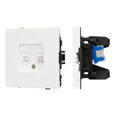 Механизм компьютерной розетки двойной SCT-TENDO-MPC2-SFPL-WH (RJ-45, CAT6) (Arlight, -)