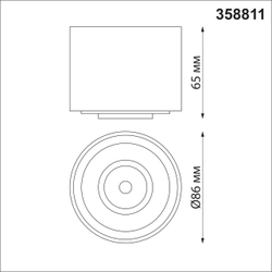 358811 OVER NT21 378 белый Светильник накладной светодиодный IP20 LED 9W 770Лм 4000K 220V GESSO
