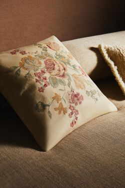 ZARA HOME ЧЕХОЛ ДЛЯ ДЕКОРАТИВНОЙ ПОДУШКИ С ЦВЕТОЧНЫМ УЗОРОМ, ЭКРЮ