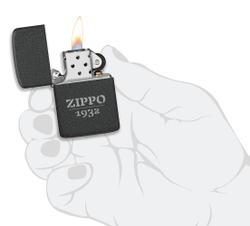 Зажигалка ZIPPO 1941 Replica, с покрытием Black Crackle, черный, матовая, 38x13x57 мм, шт