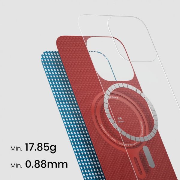 Чехол Pitaka Ultra-Slim для iPhone 16 Pro, Голубой | Ocean Blue