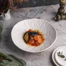 Салатник 1100 мл d 25 см h6 см Texture Style белый фарфор P.L. Proff Cuisine [3]