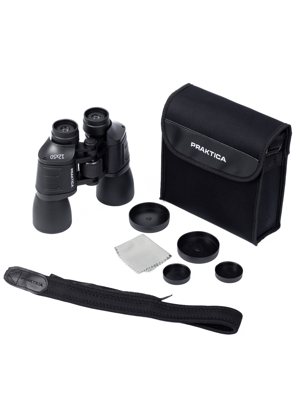 Бинокль Praktica Falcon 12x50 туристический для охоты рыбалки, чёрный