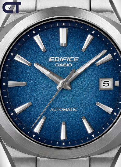 CASIO EFK-200D-2ADR EDIFICE мужские наручные часы — автоматическая модель с синим градиентным циферблатом и сапфировым стеклом