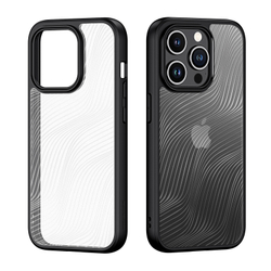 Защитный чехол для iPhone 15 Pro, прозрачный матовый с мягкими черными рамками, Dux Ducis, серия Aimo Series Case