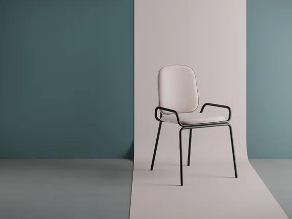 Стул Ror, Double Frame, розовый велюр