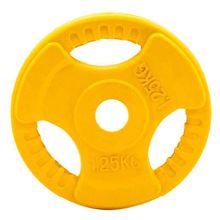 Диск обрезиненный (три хвата, цветной) D26 мм PROFI-FIT  1,25 кг
