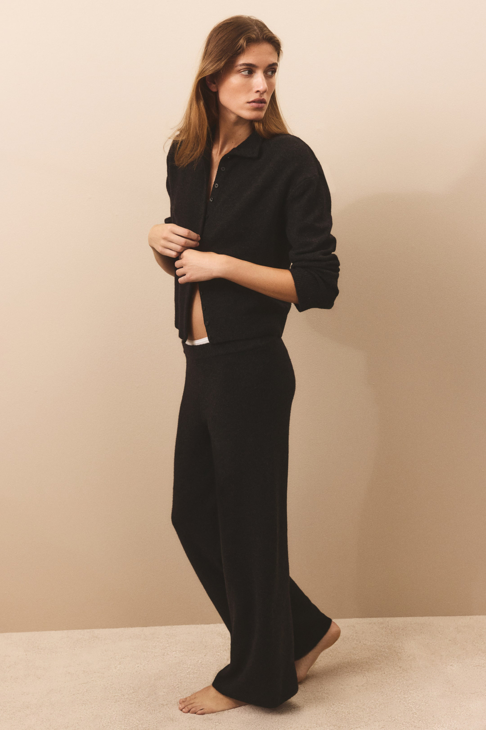 Широкие трикотажные брюки на резинке - H&M