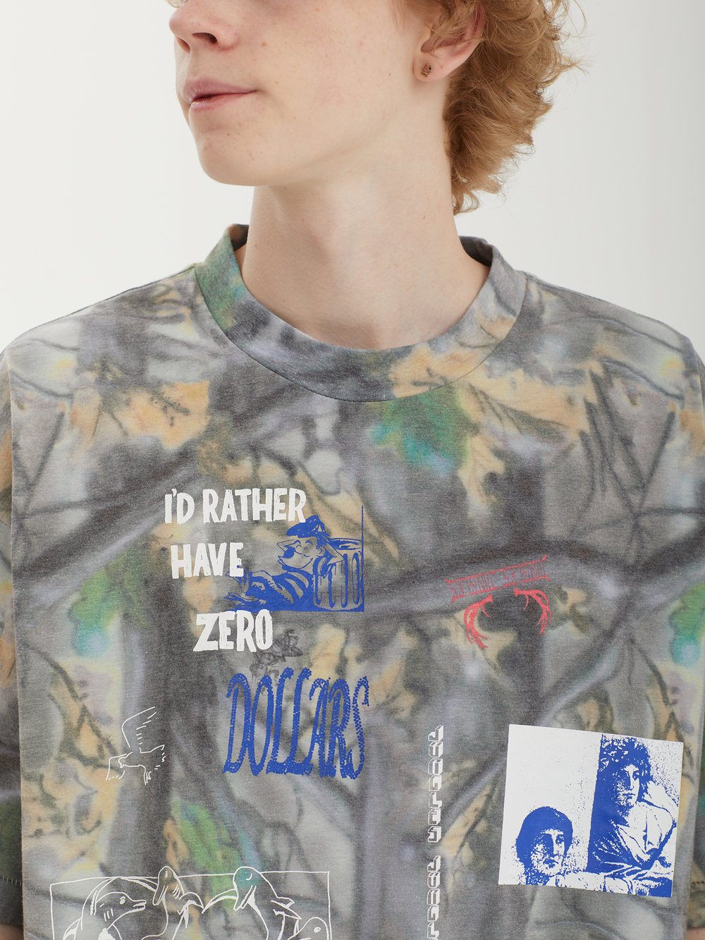 Мужская Футболка Id Rather Camo