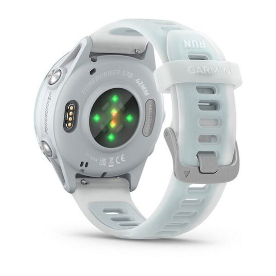 Garmin Forerunner 570 42 мм Алюминий облачно-голубой с полупрозрачным ремешком белого/облачно голубого цвета