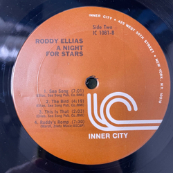 Винтажная виниловая пластинка LP Roddy Ellias, A Night For Stars (США 1979)
