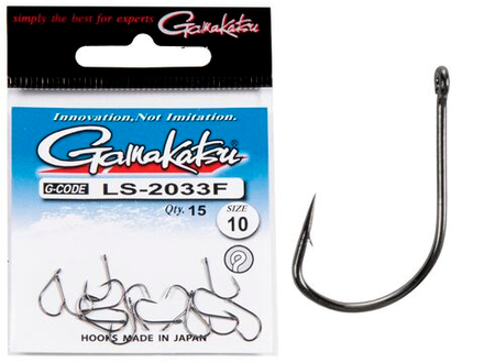 Крючки Gamakatsu LS-2033F NEW LABEL EYED HOOKS BLACK разм. 10 15шт.
