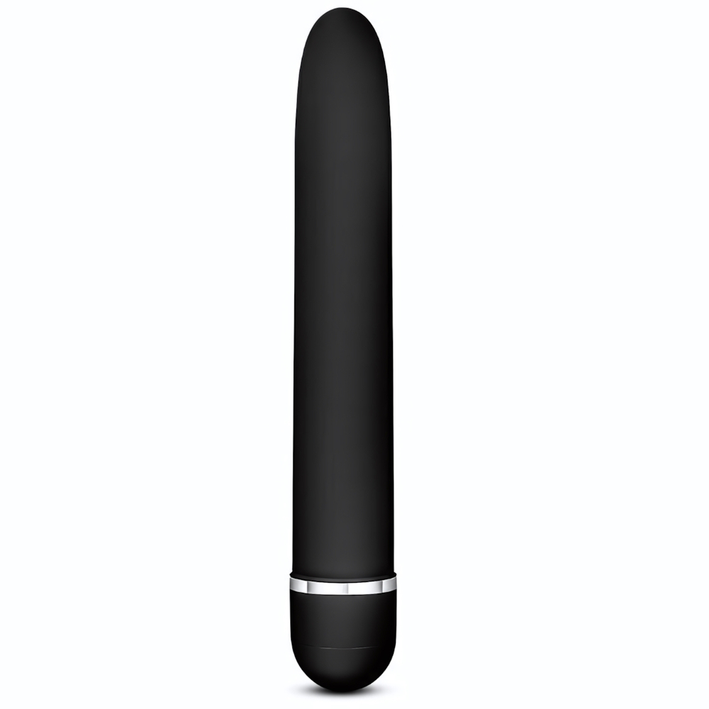 Черный классический вибратор Luxuriate - 17,8 см. (Цвет: черный)