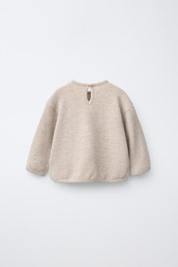 ZARA ОДНОТОННЫЙ ЛОНГСЛИВ SOFT TOUCH, БЕЖЕВЫЙ
