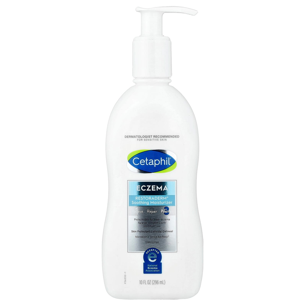 Cetaphil, Eczema, успокаивающий увлажняющий крем Restoraderm®, для чувствительной кожи, без отдушки, 296 мл (10 жидк. унций)