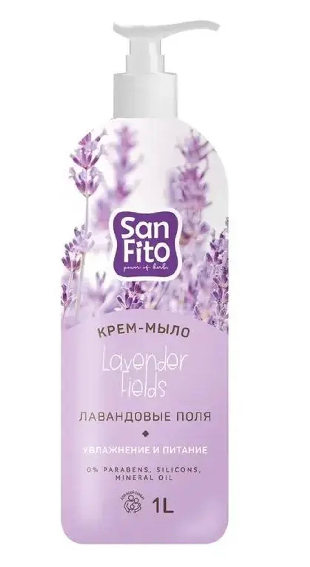 SANFITO Крем-мыло Sensitive, Лавандовые поля, 1000 мл (флакон), блок 8шт., Санфито