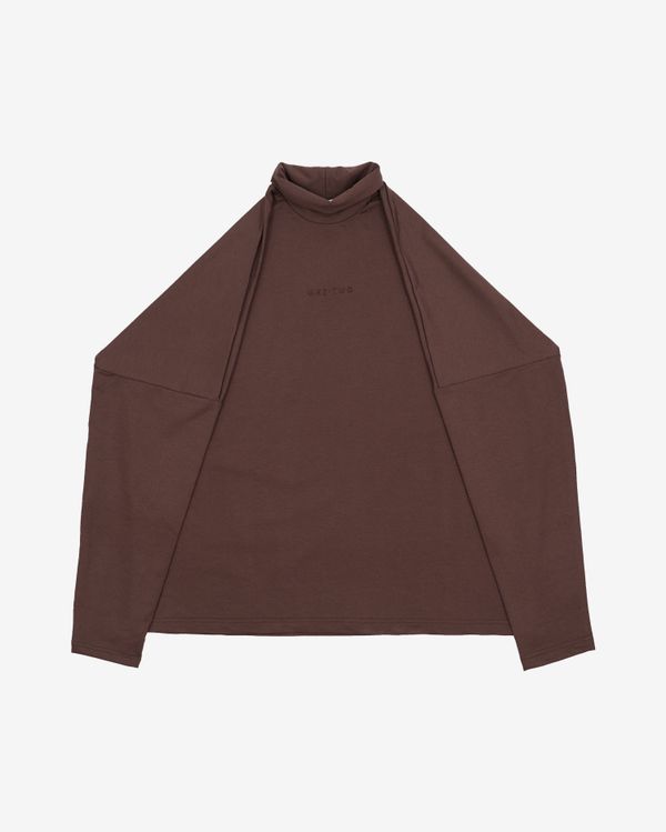 Лонгслив High Neck Logo French Roast кофейный - фото 1