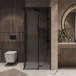 Душевое ограждение Niagara Nova NG-2829-34BLACK (90х90х195) квадрат,черный матовый,двери раздвижные,стекло тонированное,1 место