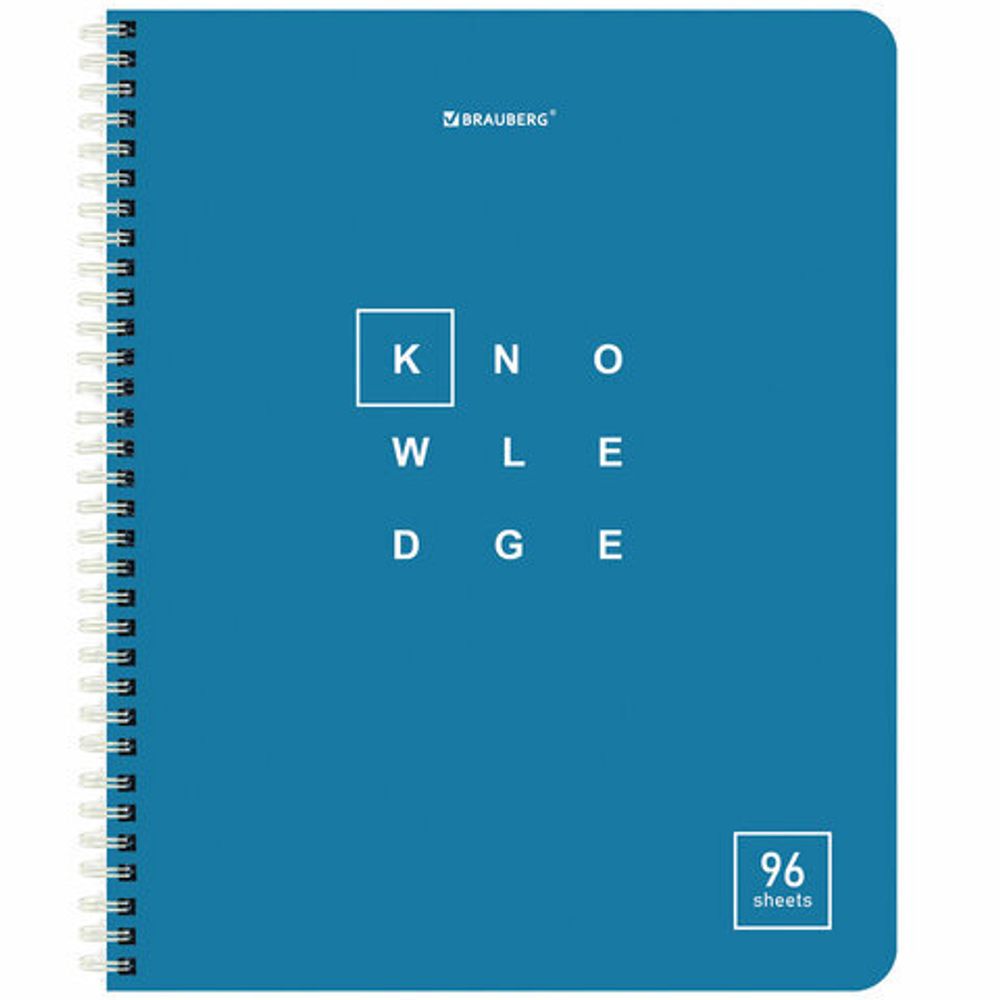 Тетрадь А5 96 л. BRAUBERG, гребень, клетка, обложка картон, "Knowledge", 404421, 4шт