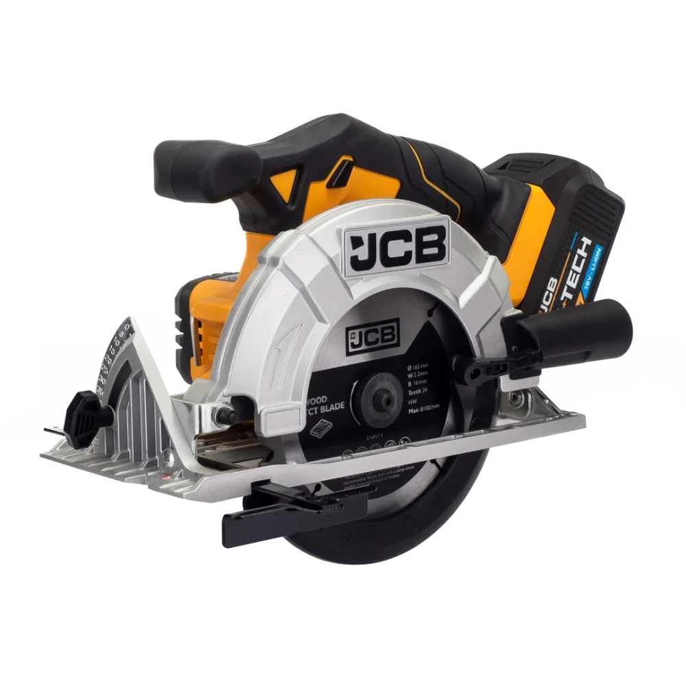 Пила циркулярная аккум (JCB-18CS-B-E)18V,3650 об/мин,диаметр диска 165мм в к-те с зарядным уст-вом(JCB-18VFC-E) 2.4A и батареей аккум(JCB-20LI-E)2.0AH JCB JCB-18CS-2XB-E