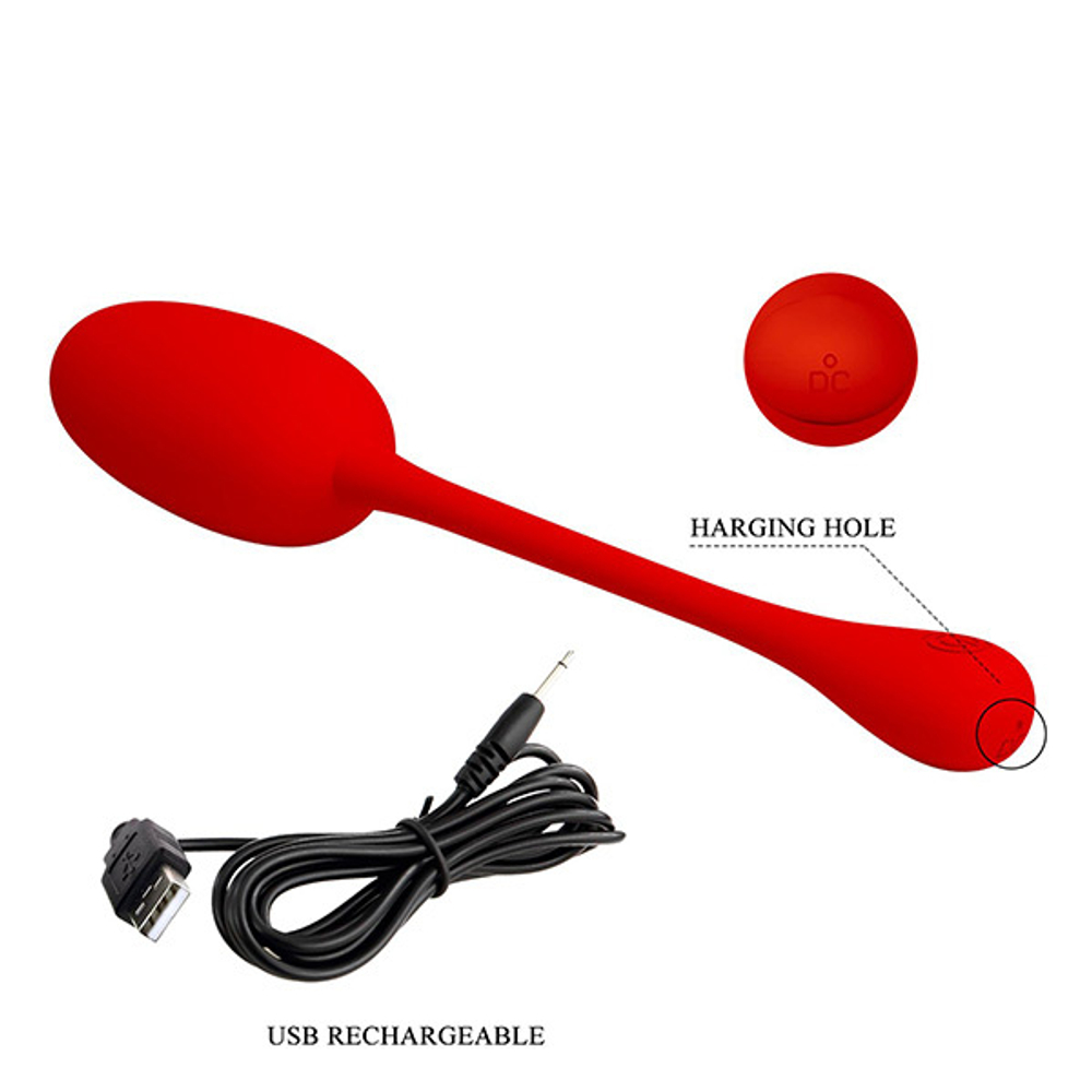 Красное перезаряжаемое виброяйцо 18,6см Pretty Love Knucker BI-014786-2
