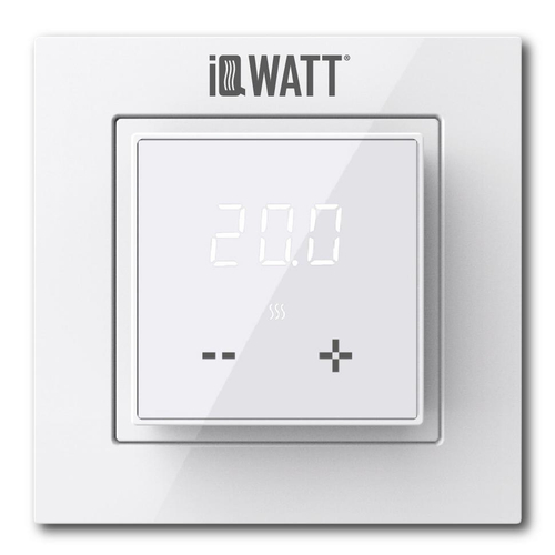 Регулятор температуры пола и воздуха IQWATT 00416 16А 220В, белый, 45х45 (55х55) мм, IQ D