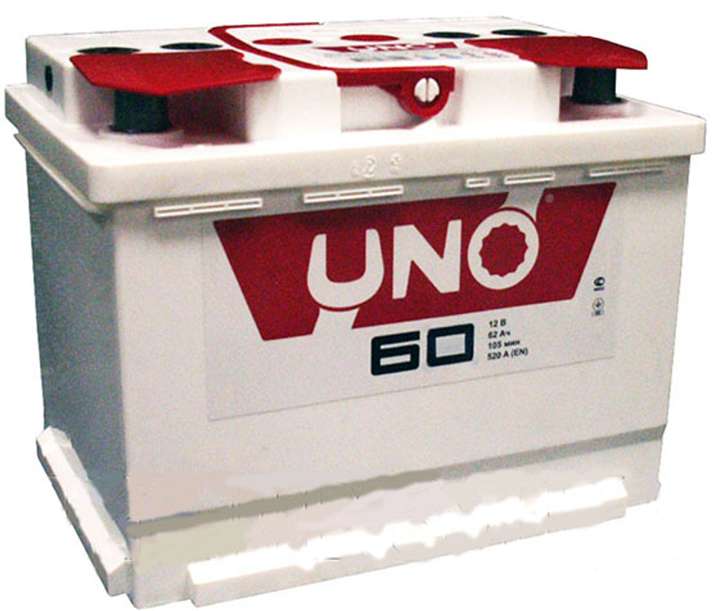 Аккумулятор 6СТ-60 А.ч., п.п., L+ UNO